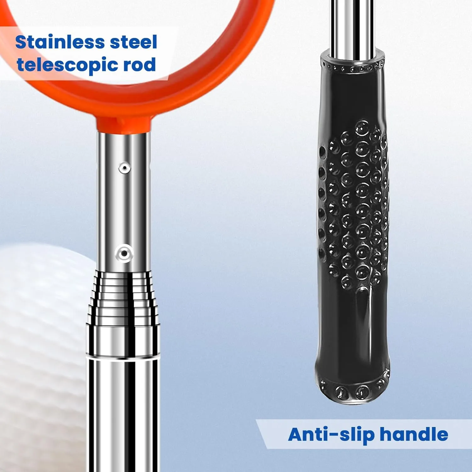 Golf Ball Retriever Telescopic, Golf Ball Grabber, Max 5.9/ 9/ 12/ 15Ft Lightweight Stainless/ Aluminum Alloy Ball Retriever Tool Golf for Water and Bushes, Golf Accessories Gifts for Men Women