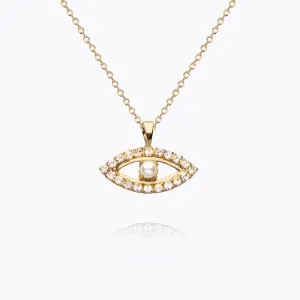 Greek Eye Pearl Necklace