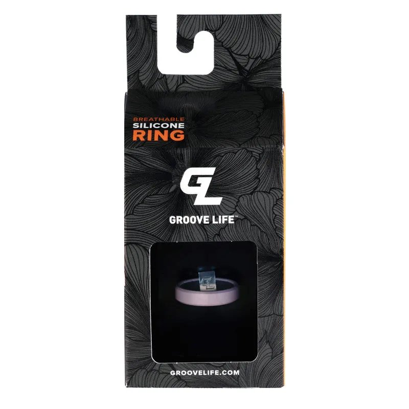 Groove Life Unisex Thin Solid Round Metallic Pearl Wedding Band Silicone Water Resistant