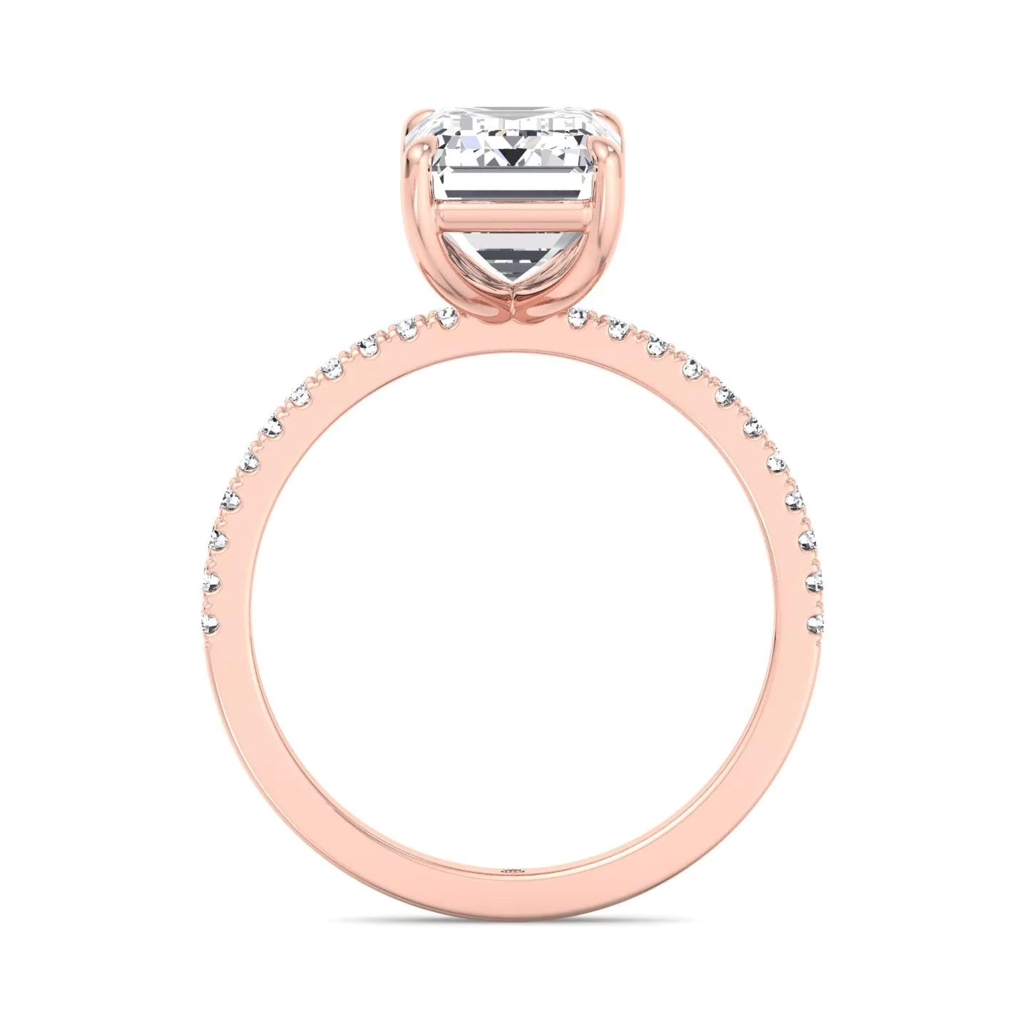 Ibiza - Thin Pave Emerald Cut Engagement Ring