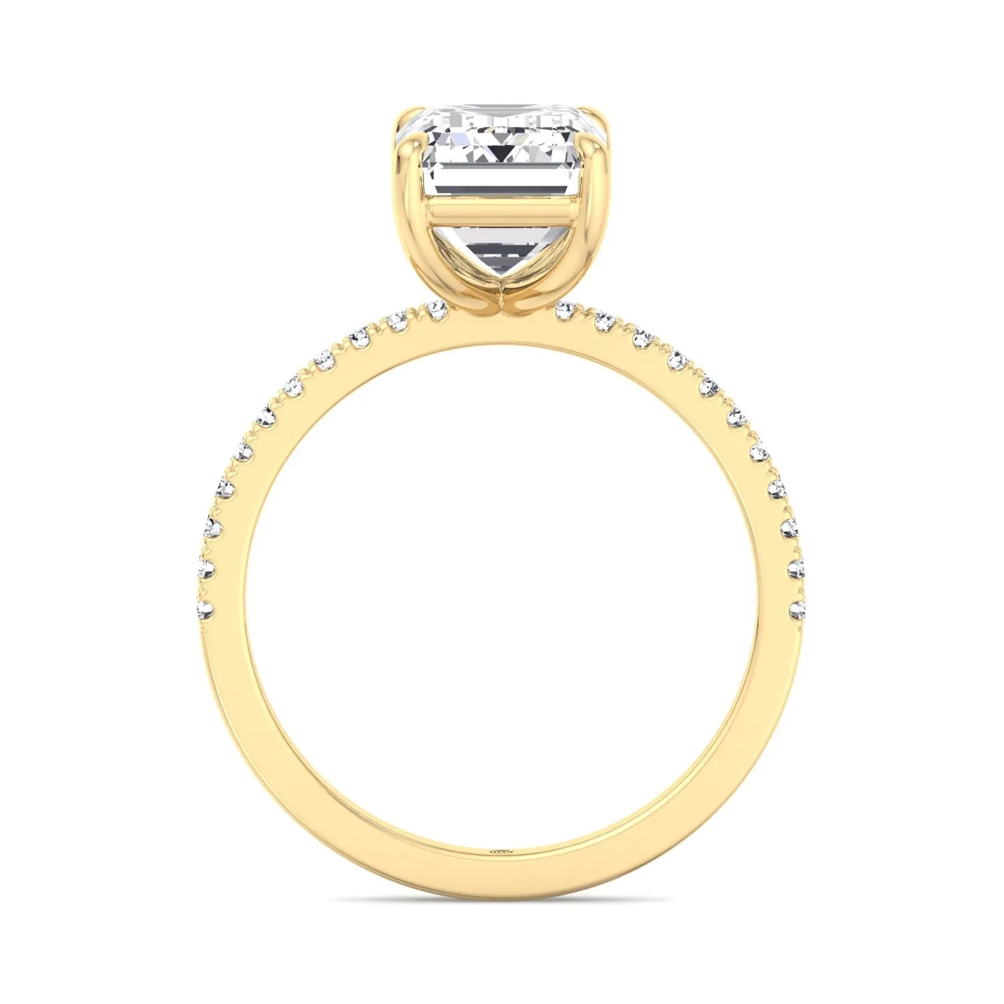Ibiza - Thin Pave Emerald Cut Engagement Ring