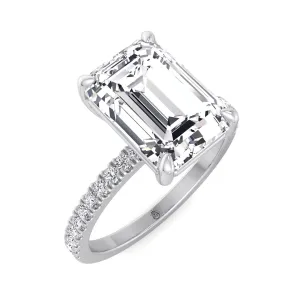 Ibiza - Thin Pave Emerald Cut Engagement Ring