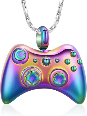 Imrsanl Game Controller Urn Necklace Pendant for Ashes Cremation Jewelry Hip Hop Necklace for Men Women