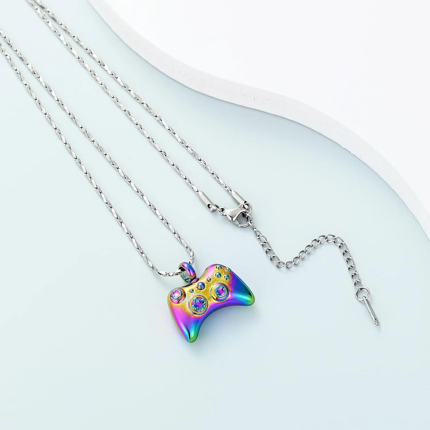 Imrsanl Game Controller Urn Necklace Pendant for Ashes Cremation Jewelry Hip Hop Necklace for Men Women