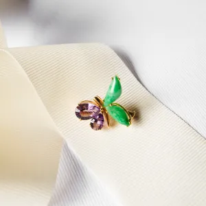 Jade & Amethyst Butterfly Brooch and Pendant