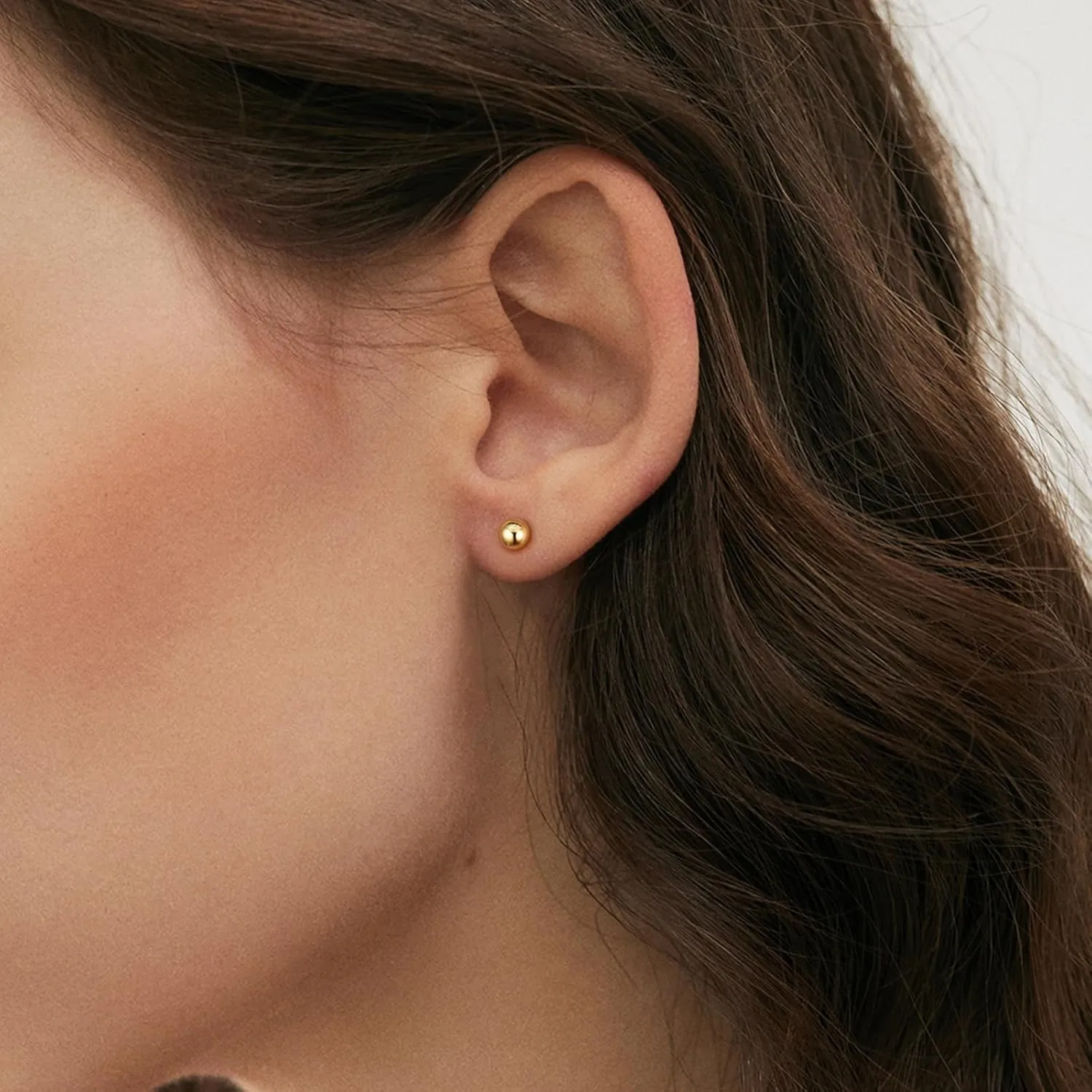 JIAYIQI 925 Sterling Silver Stud Earrings Simple Mini Bar Circle Dot Heart Star Lightning Bolt Stud Earrings 14K Gold Plated Cartilage Earrings Studs for Women Men Hypoallergenic Jewelry