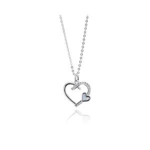 Joe Davies Kiss plated Mother Pearl Heart Necklace
