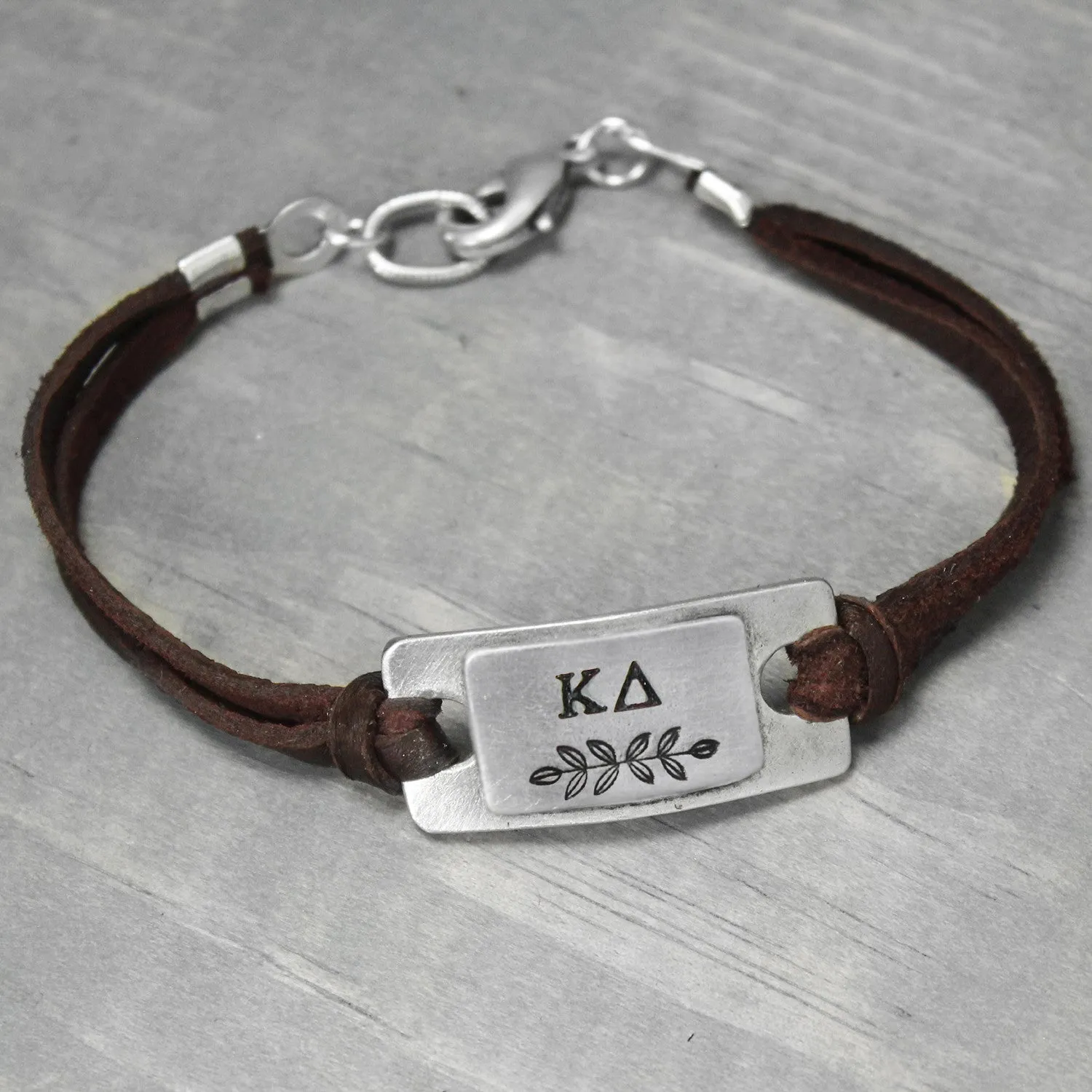 Kappa Delta Leather Bracelet