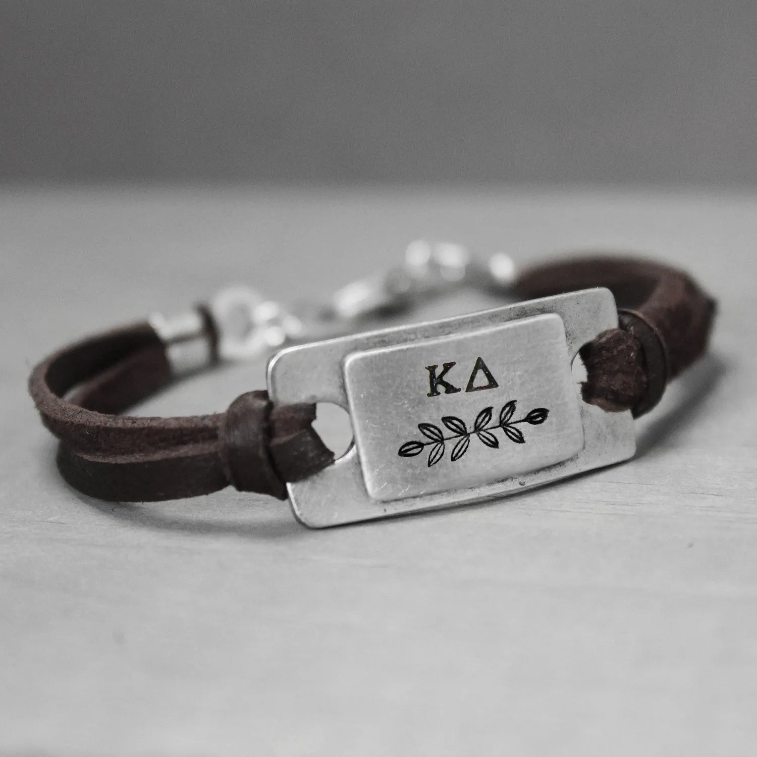 Kappa Delta Leather Bracelet