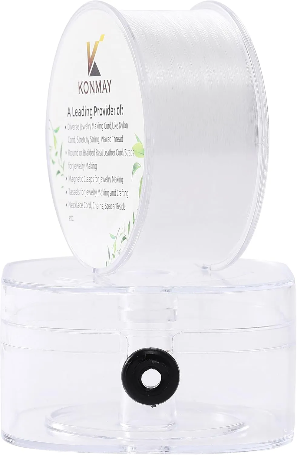 KONMAY Clear Seed Beads Thread, 340 Yards 0.3mm Monofilament Nylon Beading Thread, Invisible Craft String Thread for Hanging Ornaments, Crafting, Balloon Arch, Beading and Jewelry Making
