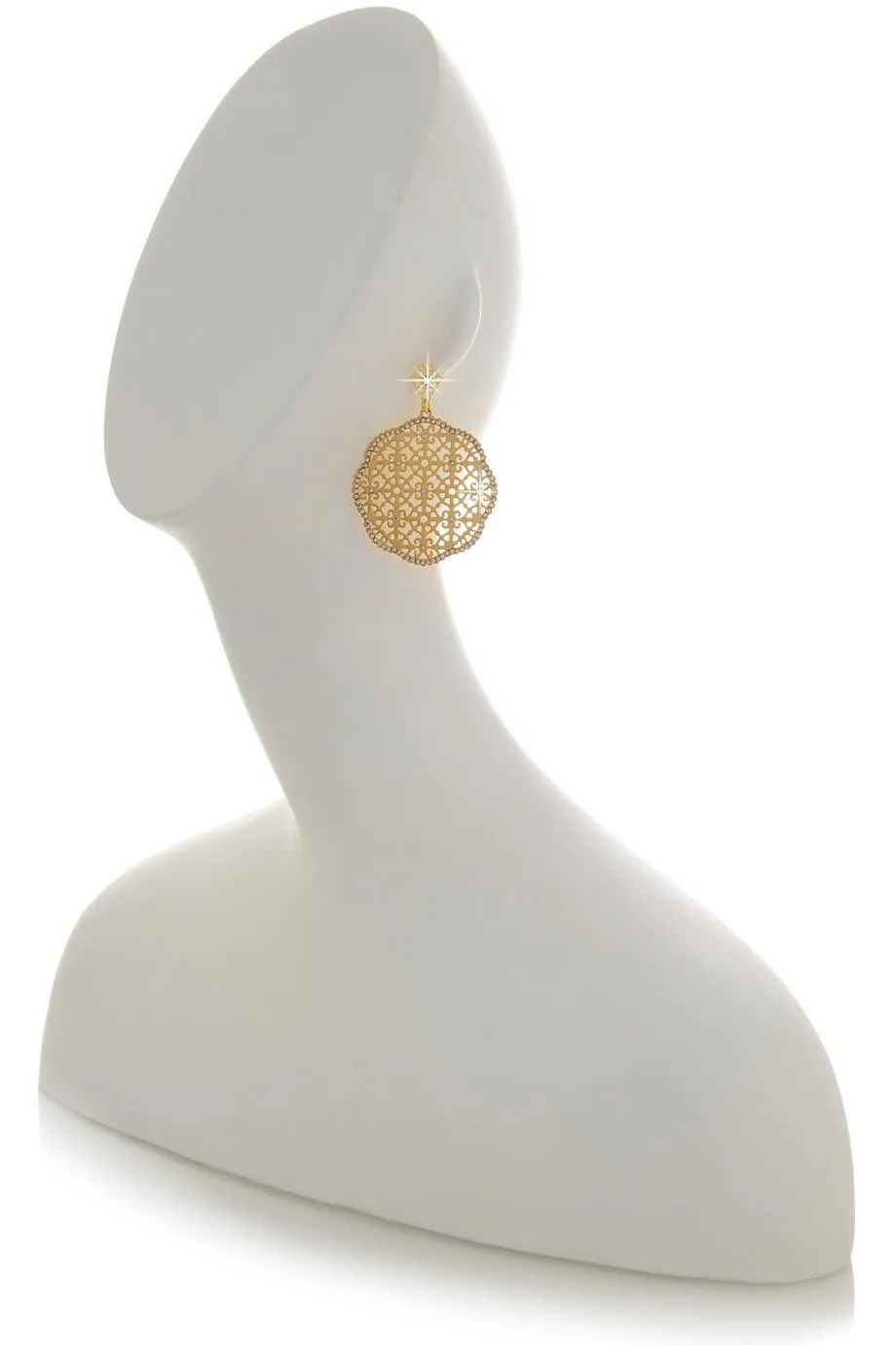 LK DESIGNS LUCIA Gold Round Earrings
