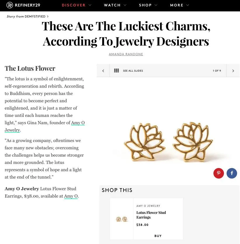 Lotus Flower Stud Earrings