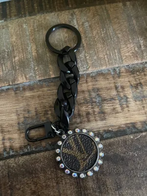 LV Luxury chain rhinestone  keychain