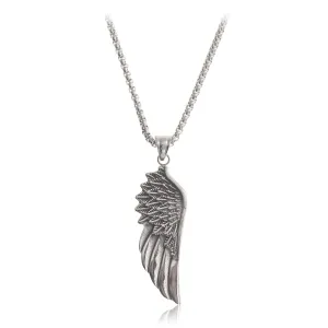 Made by Nami Pendant Necklace for Men 23" Gold & Silver Cuban Link Chain with Pendants for Men High-Quality Stainless Steel Necklace Premium Jewelry Gift for Him (Vikings Wing)