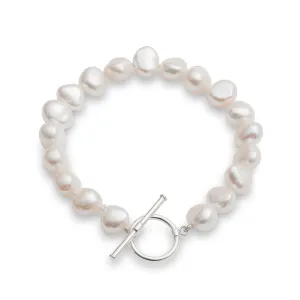 Margarita white freshwater irregular-shaped pearl bracelet