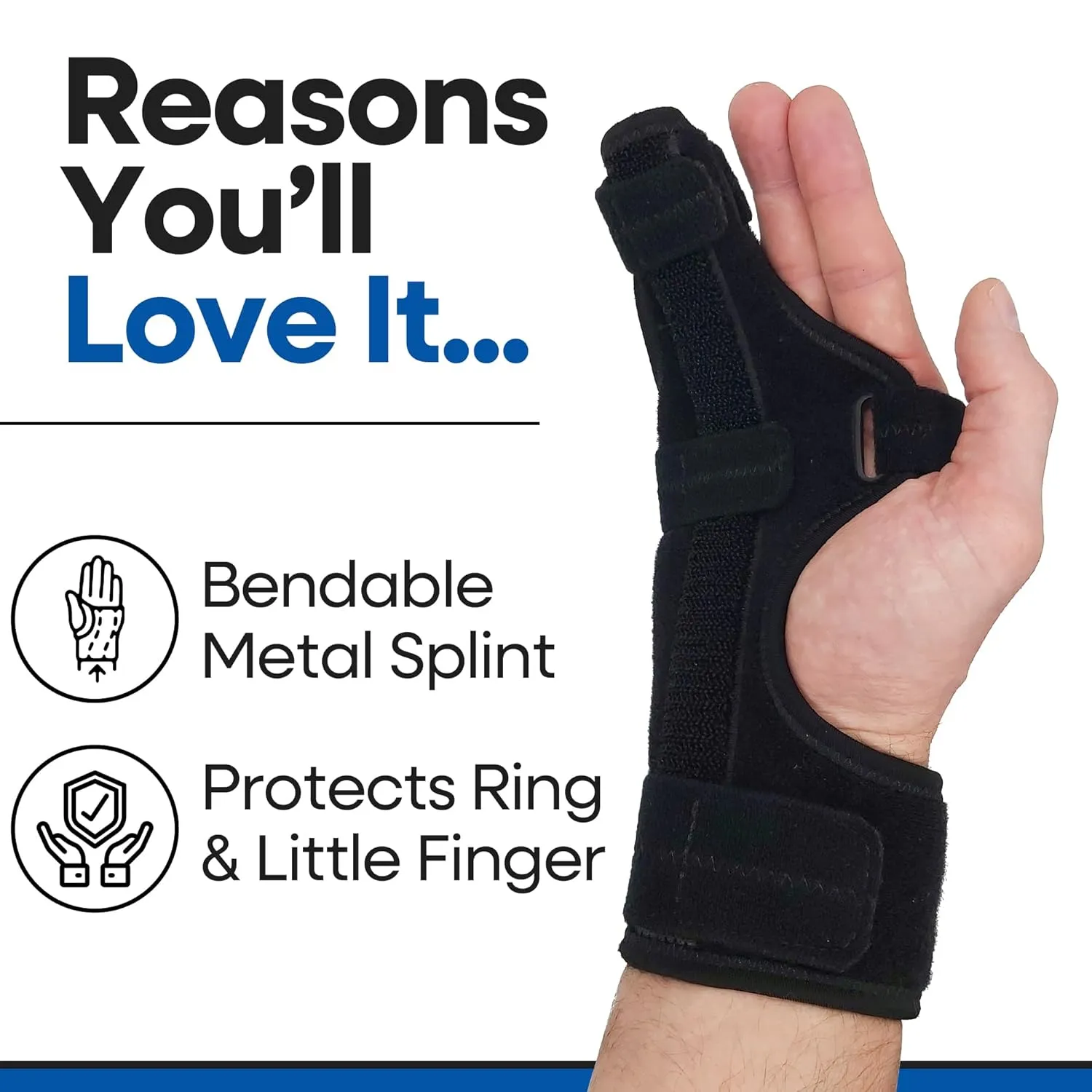Metacarpal Finger Splint Hand Brace | Pinky Finger Splint For Boxer Fractures, Broken Ring Finger | Little Finger Cast, Trigger Finger Immobilizer Straightener, Ulnar Gutter Splint Support | RIGHT EXTRA SMALL