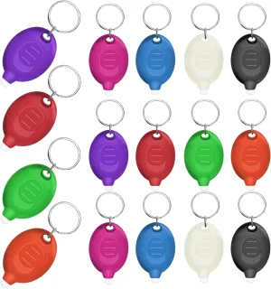Mini LED Keychain Flashlight, Ultra Bright Tiny Flashlight, Small Keychain Flashlight White Light, Micro Pocket Key Ring LED Flashlight for Emergency Lighting - Multicolor Shell (16PCS)