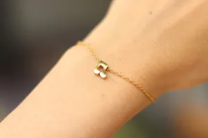 Music note bracelet, gold tone chain bracelet, tiny music note charm bracelet, festival jewelry