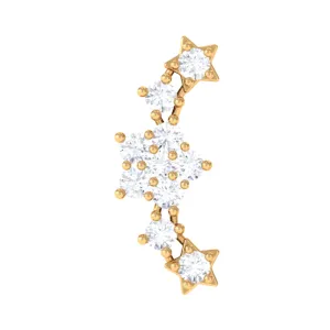 Natural Diamond Star Ear Crawler Earring