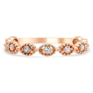 Nine Stone Round Diamond Stacking Wedding Ring