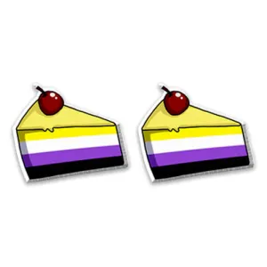 Non Binary Cake Stud Earrings