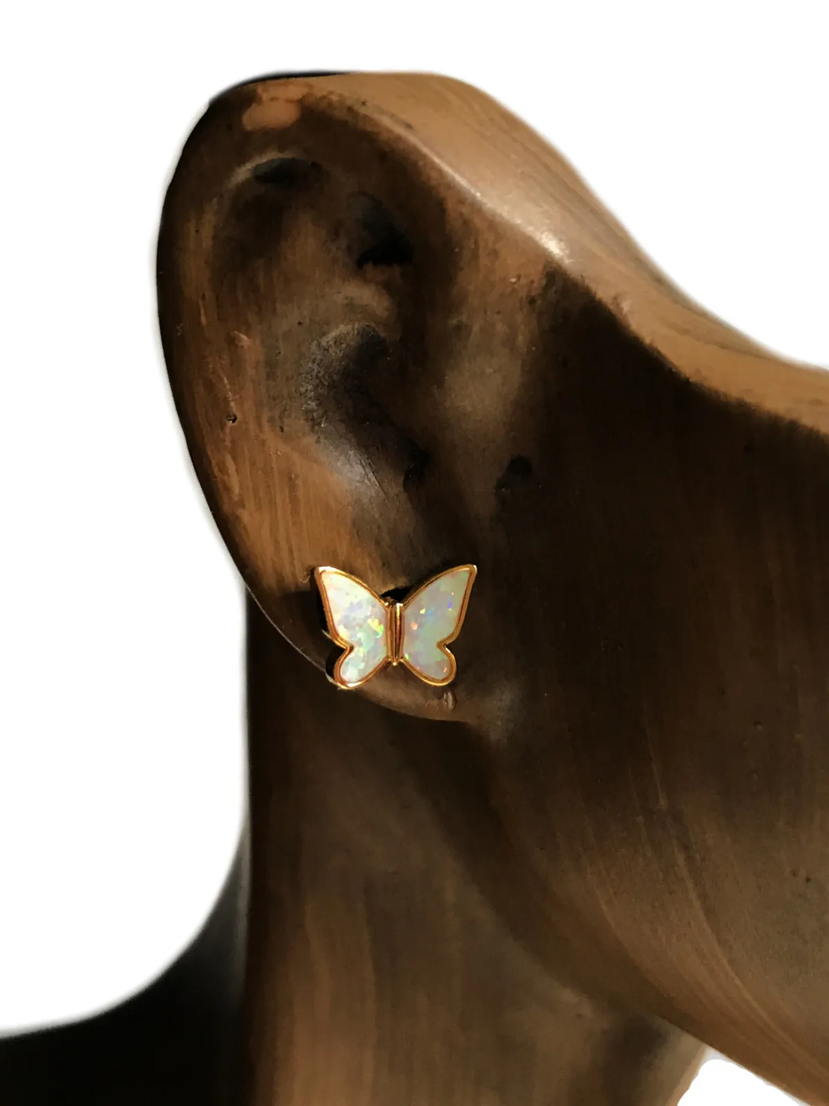 Opal Inlay Butterfly Posts
