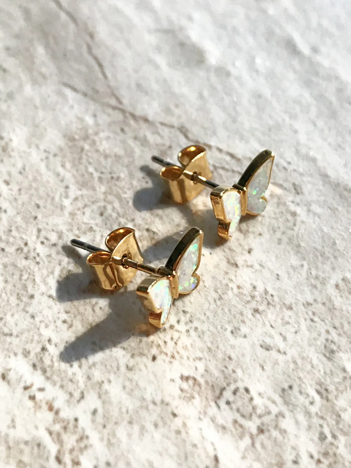 Opal Inlay Butterfly Posts