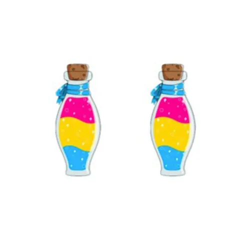 Pansexual Chemistry Bottle Stud Earrings