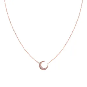 PAVE DIAMOND CRESCENT MOON NECKLACE