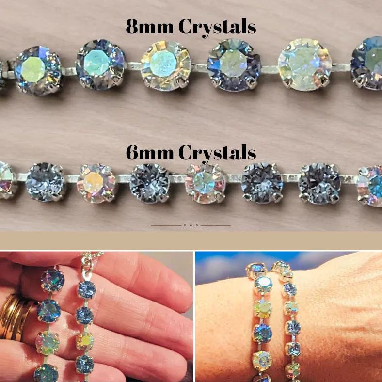 Peace Sign Faceted Crystal Bracelet