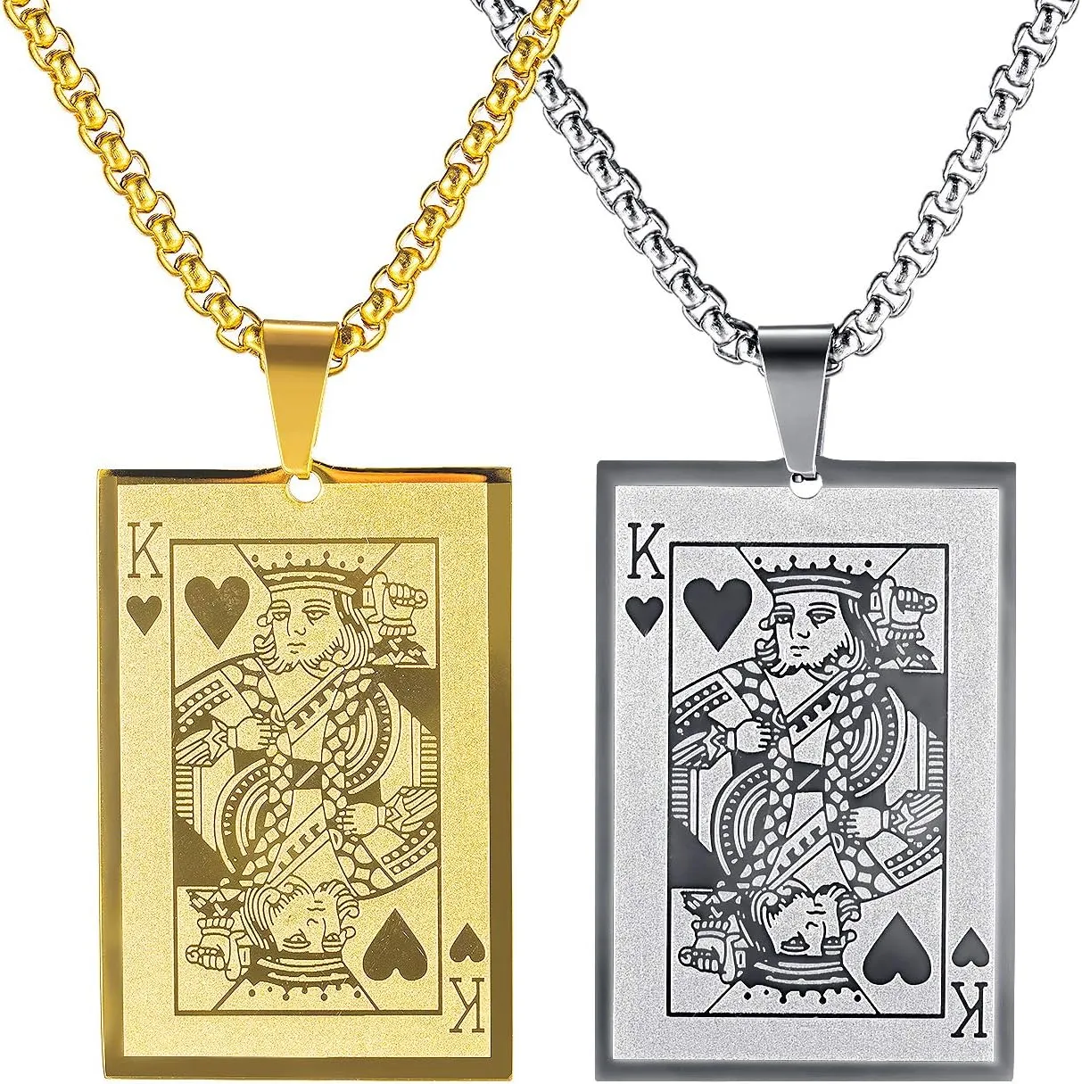 Pendant Necklace for Men Stylish Poker Card Series Collection