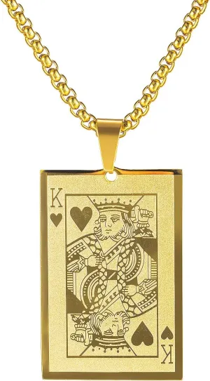 Pendant Necklace for Men Stylish Poker Card Series Collection
