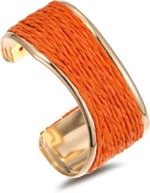Raffia Irregular Wave Cuff Bracelet for Women, Chunky Bangle Wide Open Cuff Bangle Statement Bracelet
