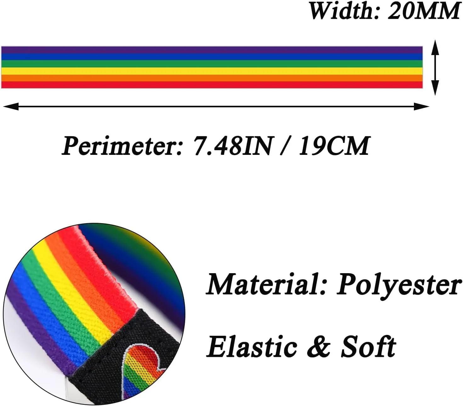 Rainbow LGBT Pride Bracelet for Women Men, Stretch Elastic Band, LGBTQ Wristbands for Pride Month Decorations, Trans Lesbian Accessories Outfits Merch Gifts