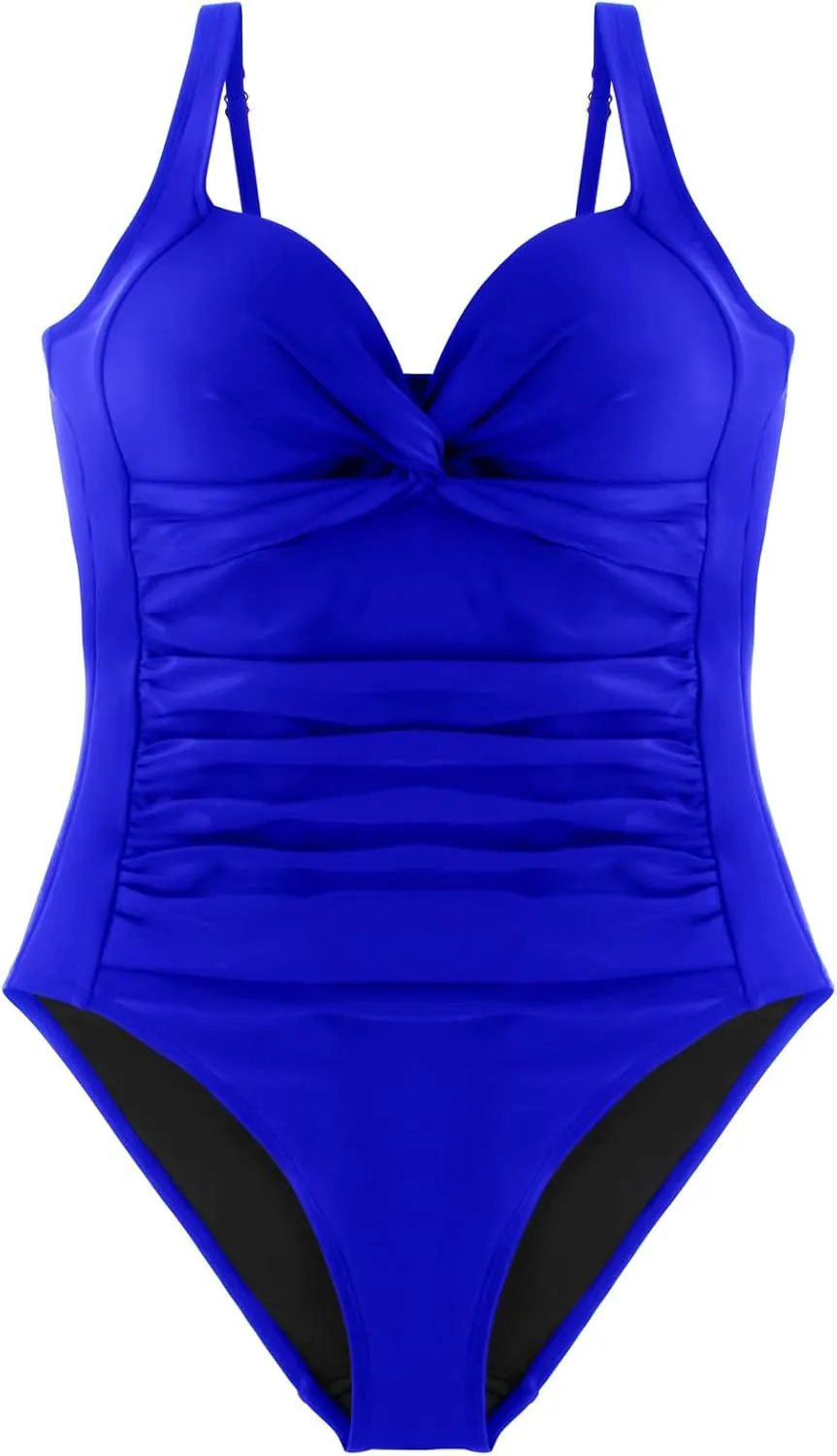 RELLECIGA Womens Tummy Control One Piece Swimsuits Slimming Molded Cup Push Up Bathing Suit