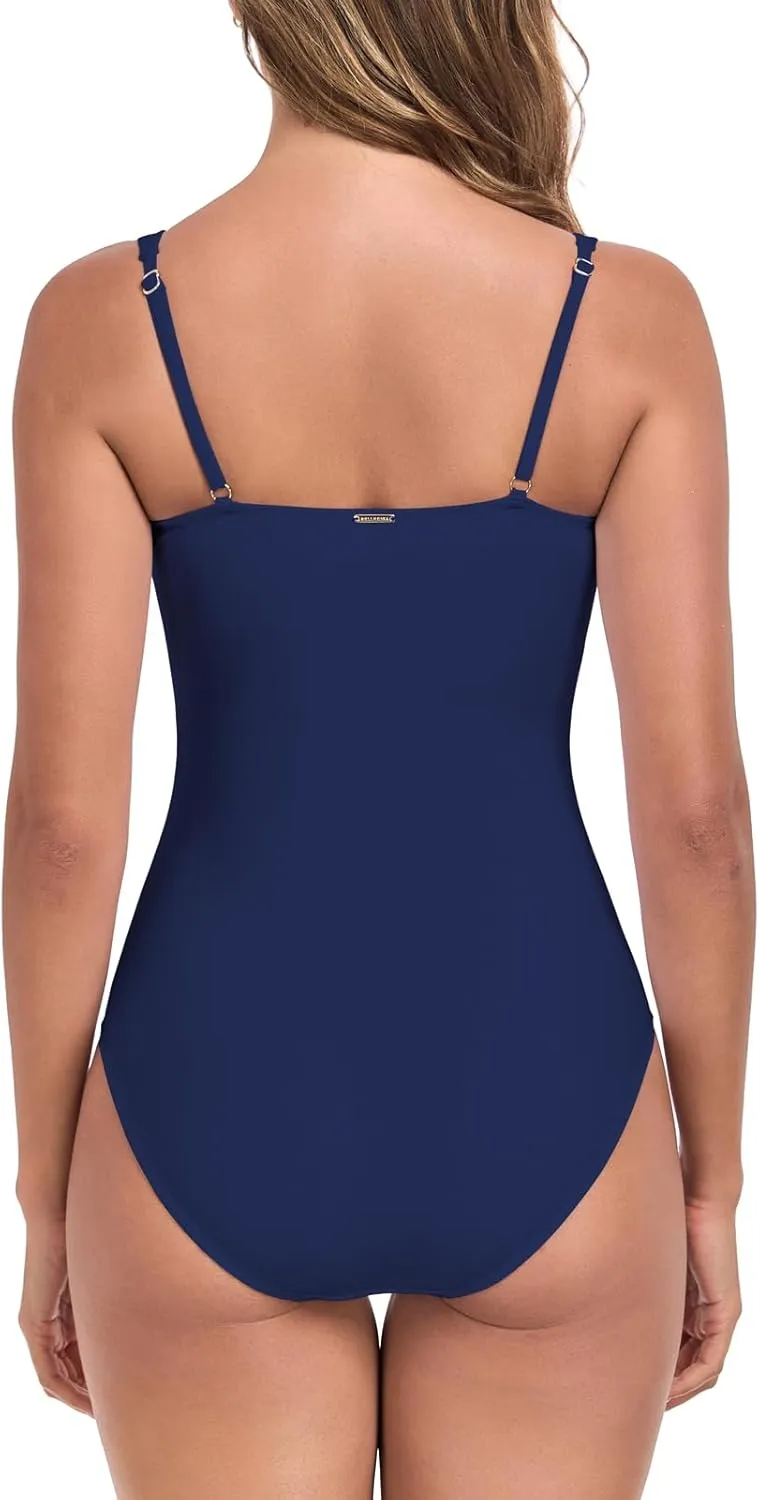 RELLECIGA Womens Tummy Control One Piece Swimsuits Slimming Molded Cup Push Up Bathing Suit