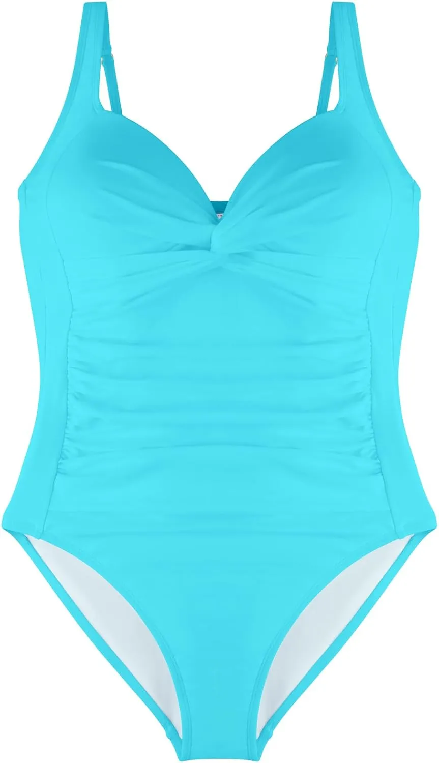 RELLECIGA Womens Tummy Control One Piece Swimsuits Slimming Molded Cup Push Up Bathing Suit