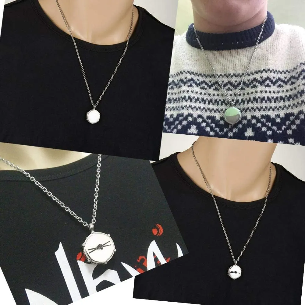 Rock Drum Necklace for Men's Drummer Gifts Stainless Steel Music Drumstick Pendant Jewelry
