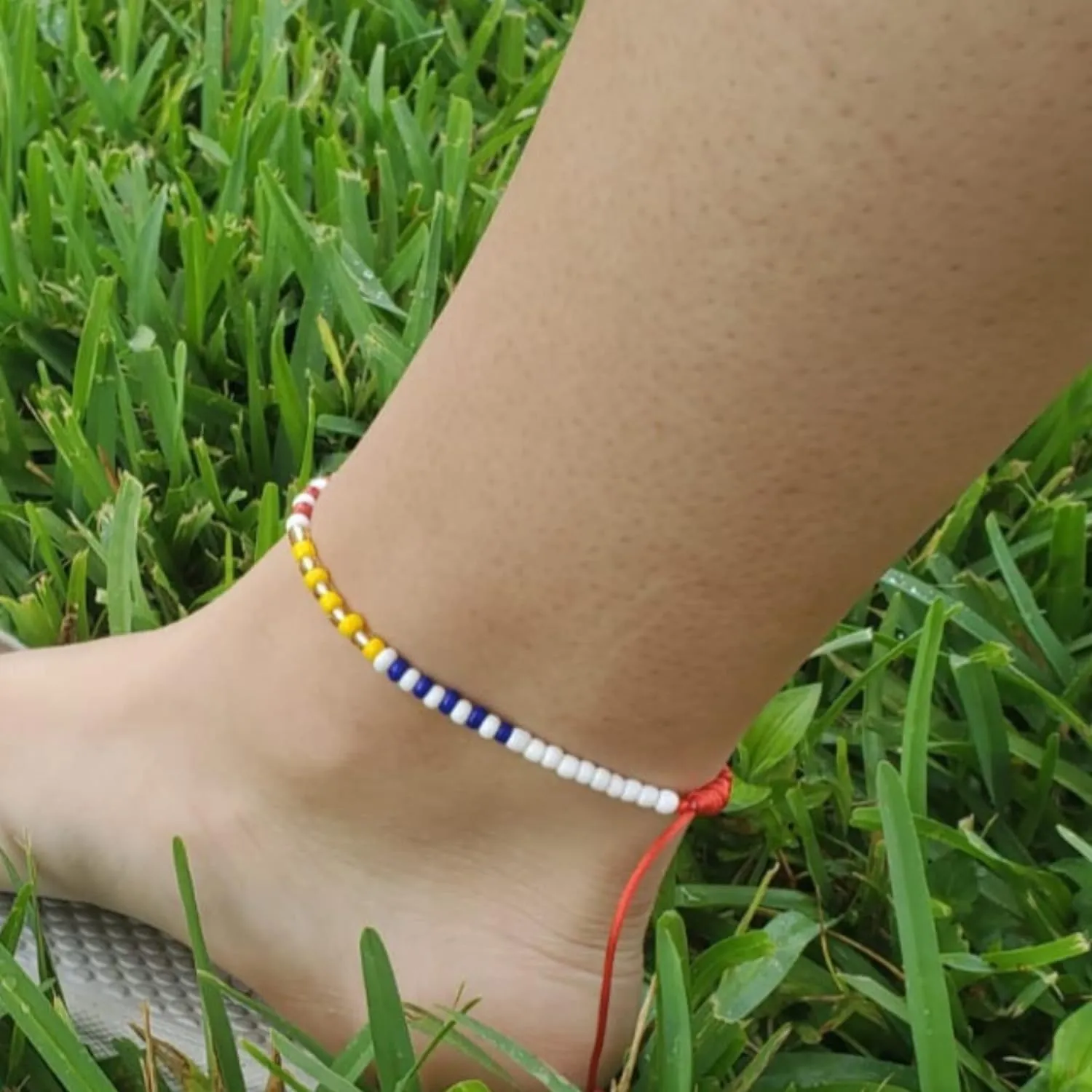 Santeria Adjustable String Foot Anklet Tobillera (7 African Powers)