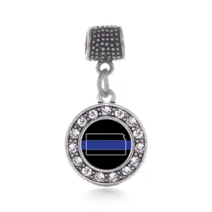 Silver Kansas Thin Blue Line Circle Memory Charm