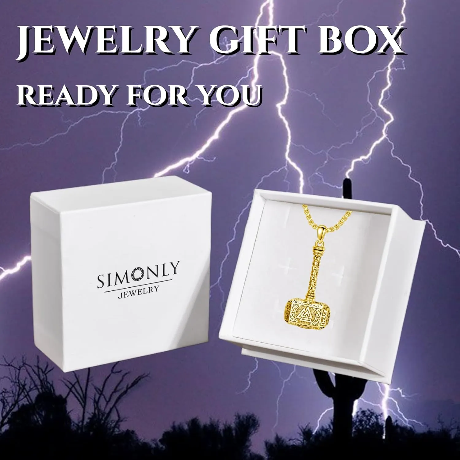 SIMONLY Thors Hammer Necklace 925 Sterling Silver Turquoise Obsidian Tigers Eye Mjolnir Necklace Urn Necklaces for Ashes Viking Cremation Jewelry for Men Women Unisex