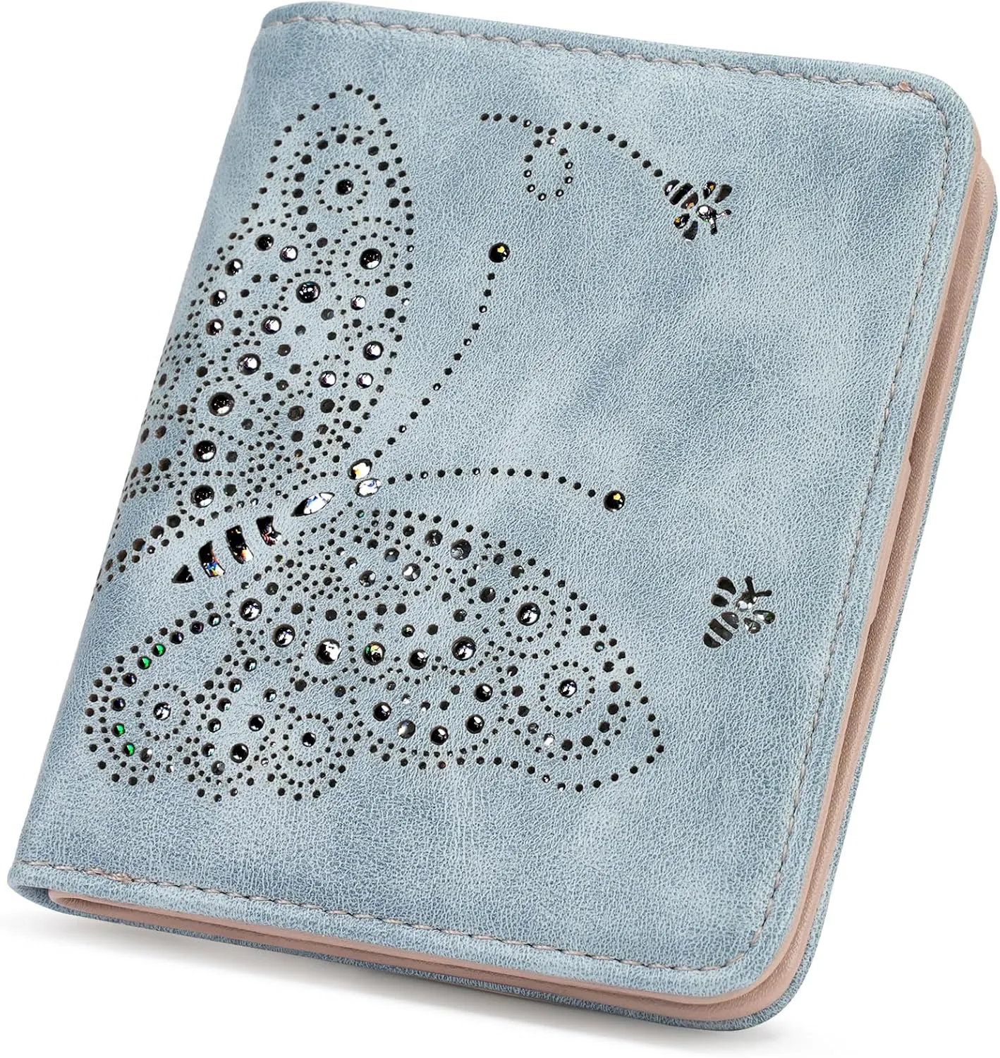 Small RFID Wallet Women Ultra Thin Slim Womens Wallet Mini Compact Bifold Pocket Ladies Wallets for Women BLUE