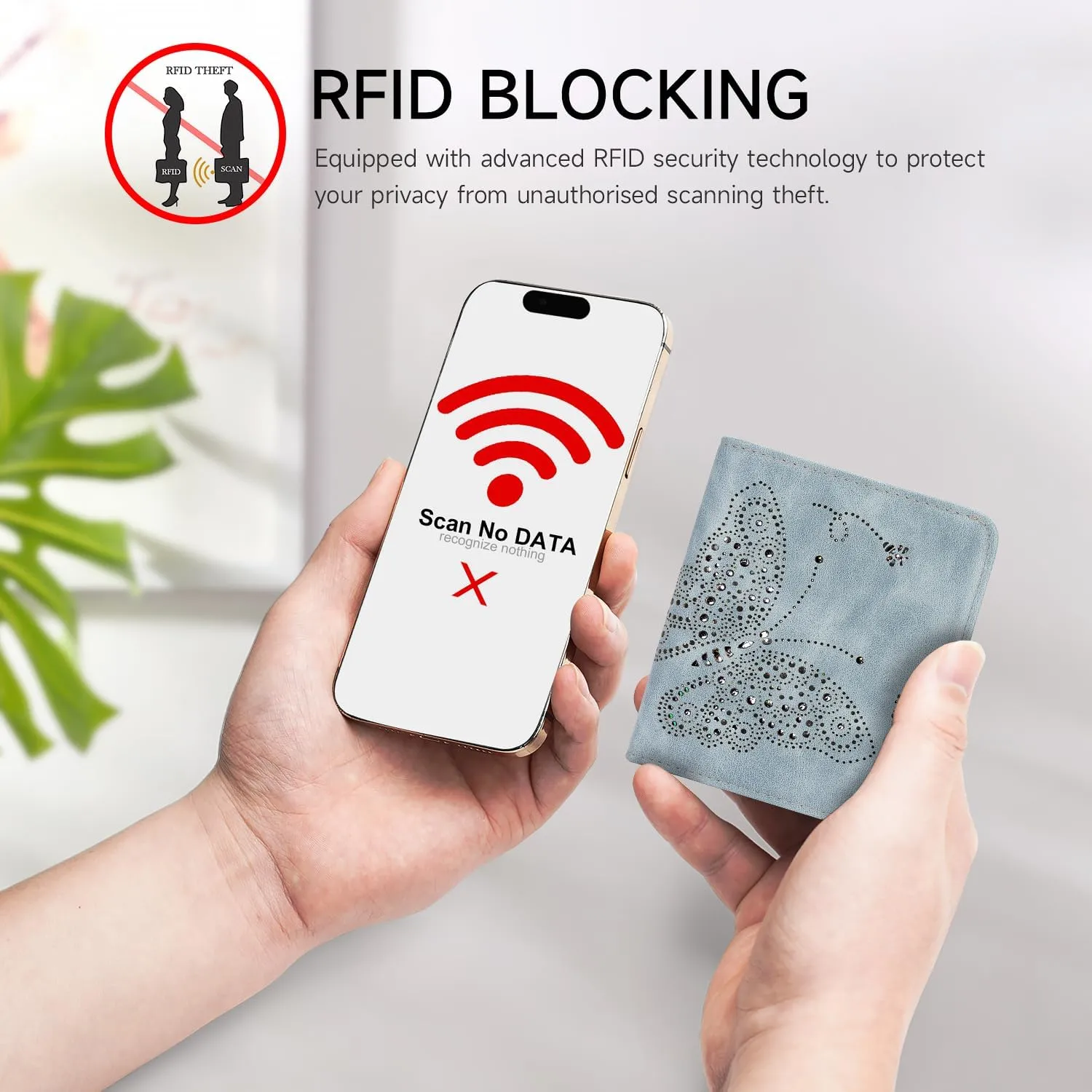 Small RFID Wallet Women Ultra Thin Slim Womens Wallet Mini Compact Bifold Pocket Ladies Wallets for Women BLUE