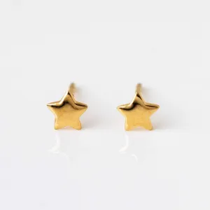 Solid Gold Star Earrings