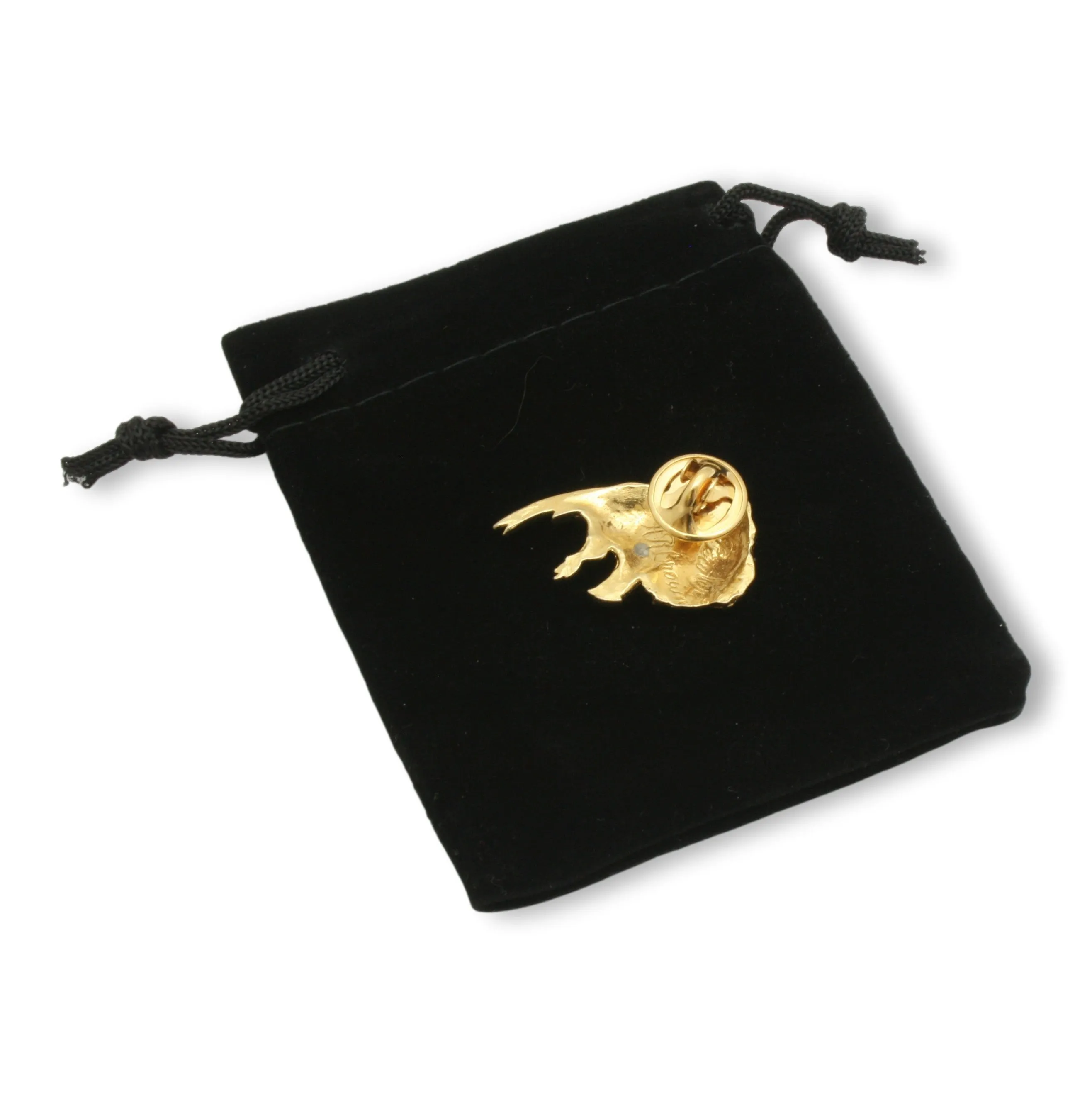 Spaniel and Pheasant Gold Plated Lapel Pin Badge