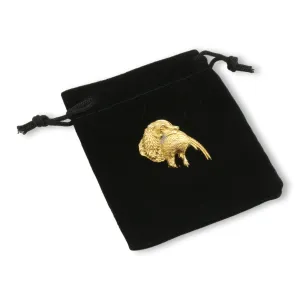 Spaniel and Pheasant Gold Plated Lapel Pin Badge