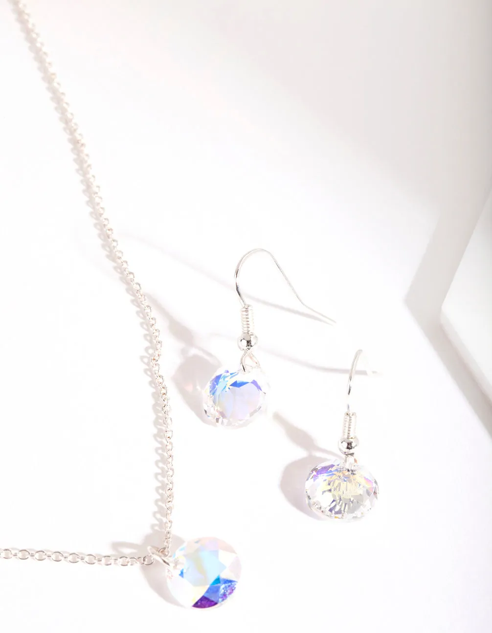 Swarovski Floating Aurora Borealis Earring Necklace Set