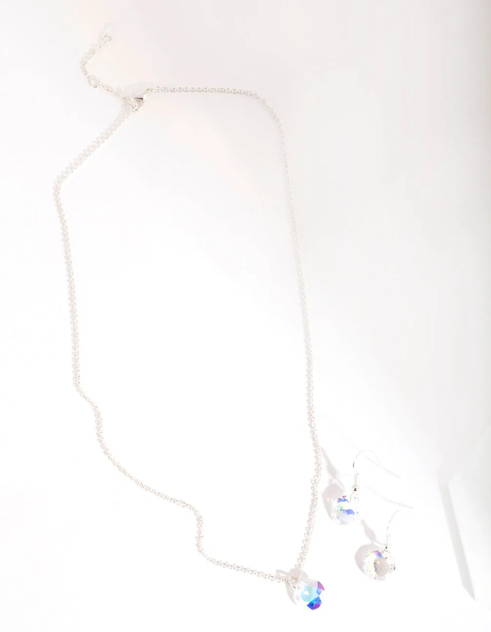 Swarovski Floating Aurora Borealis Earring Necklace Set
