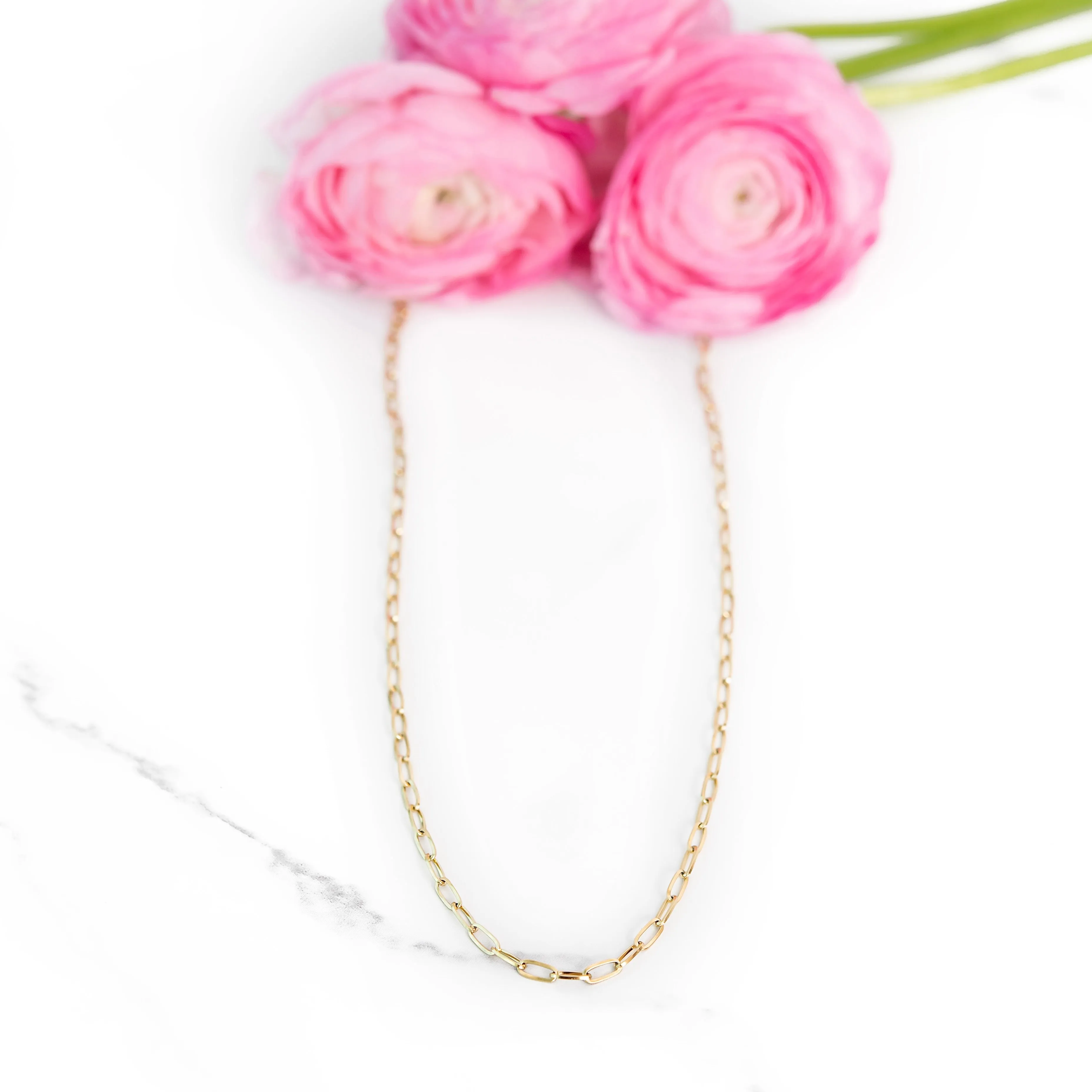 Thin Paper Clip Chain Necklace