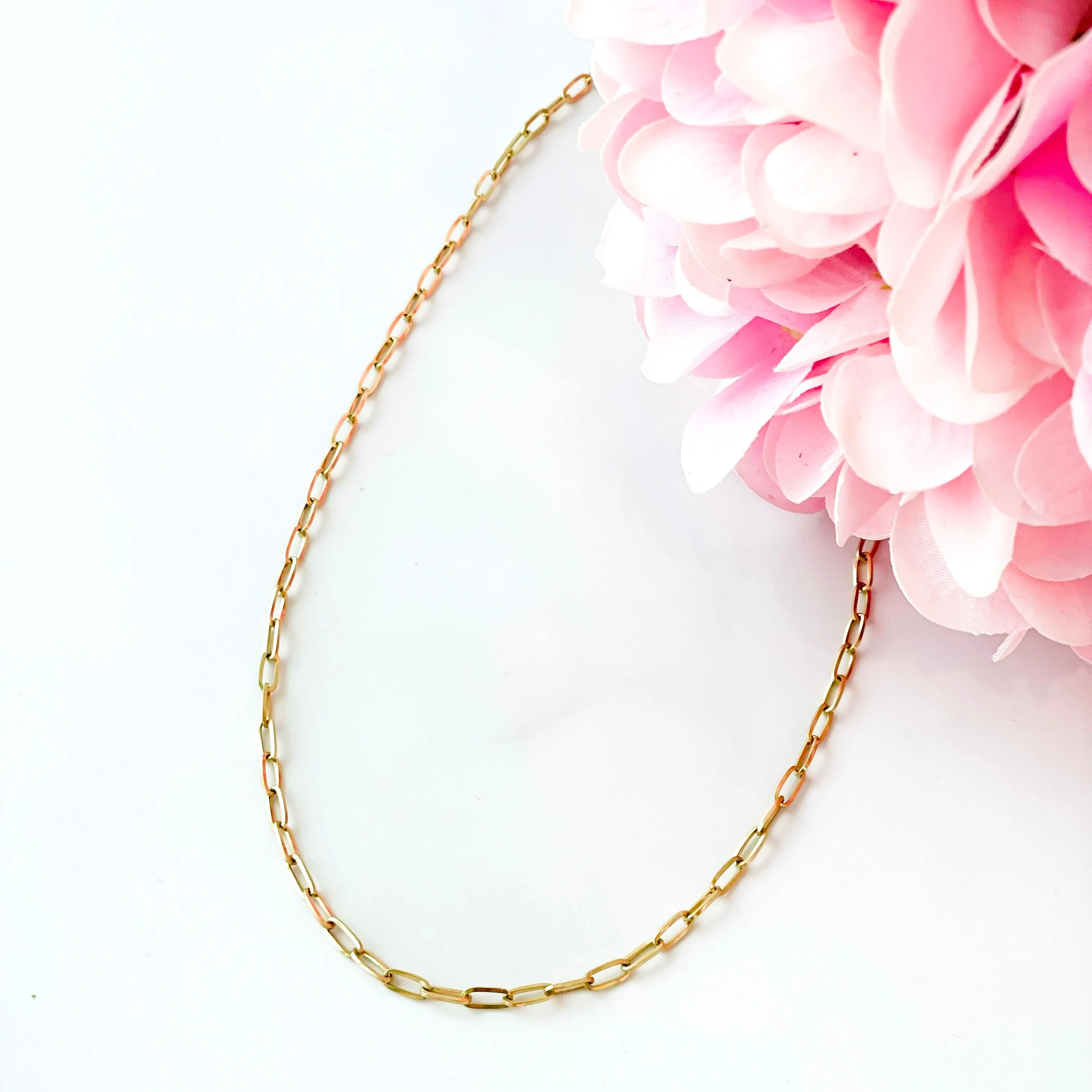 Thin Paper Clip Chain Necklace